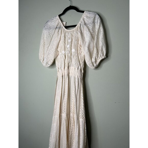 Anthropologie Verb Agneza Ivory Lace Maxi Dress Women's Size 6 NWOT - Picture 1 of 11